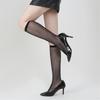 Women Fishnet Knee Highs Stockings Hollowed out Fishnet Stockings Mesh Net Trouser Socks Fishnet Tights Nylon Stockings