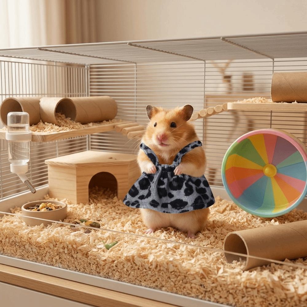 Breathable Hamster Leopard Print Skirt Wear Resistant Small Pet Slip Dress Four Seasons Wear