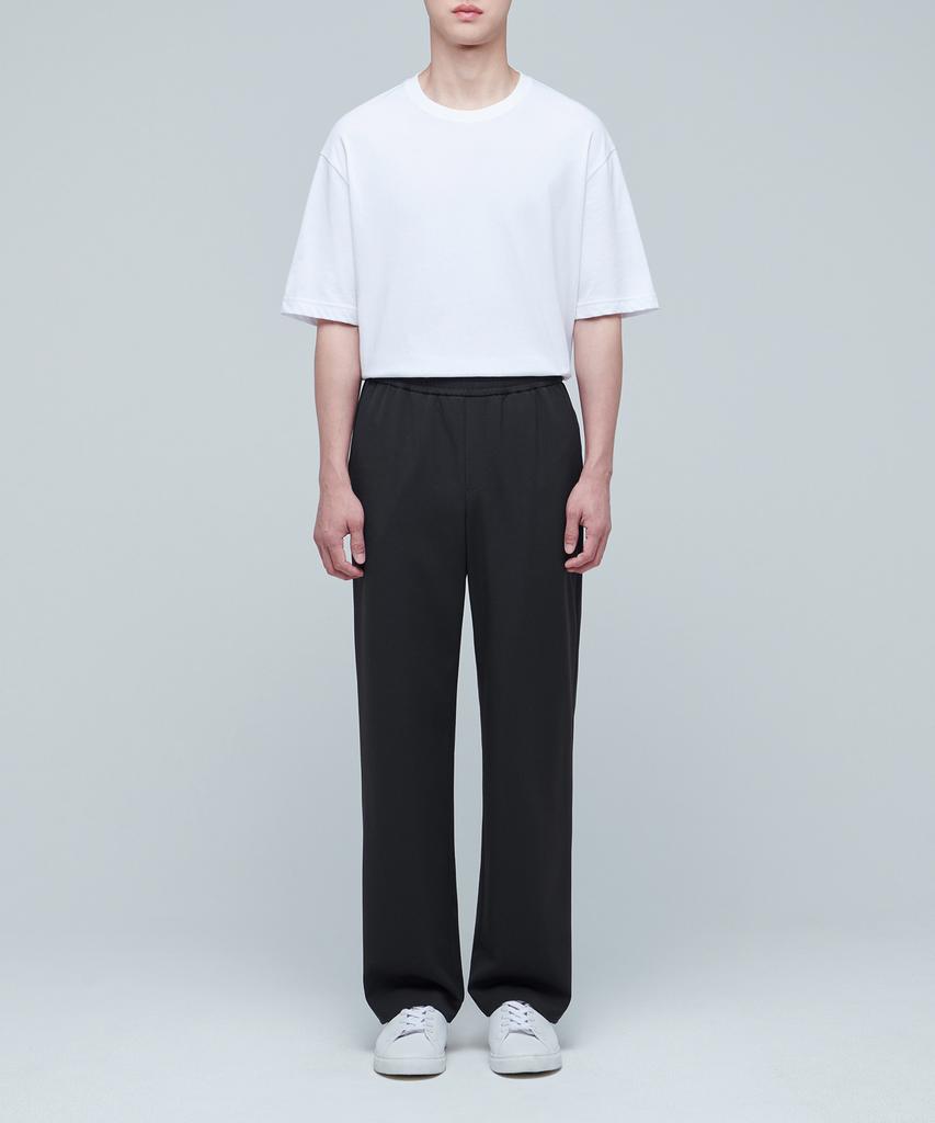 MUSINSA STANDARD Genderless Wide Banding Slacks [Dark Gray]