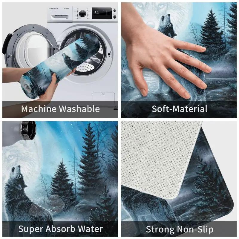Tier Wolf Vordere Fußmatte Eingangsbereich Innenbereich Küche Badezimmer Fußmatte Schlafzimmer Teppich Teppich