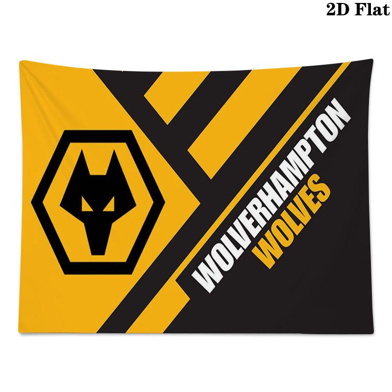 Wolverhampton Wanderers Wandkleed Esthetisch Wandkleed Bedrukt Stof Deken Decoratieve Wandkleden voor Slaapkamer Woonkamer Huisdecoratie