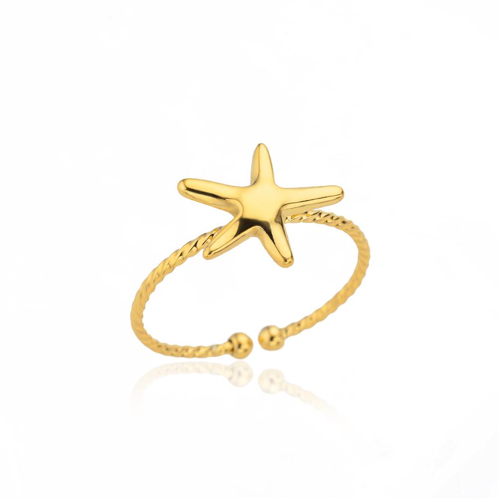 Roestvrij Staal Zeester Open Ringen voor Vrouwen Goudkleurig Geometrische Verstelbare Ring Bruiloft Feest Mode Sieraden Cadeau Anillos