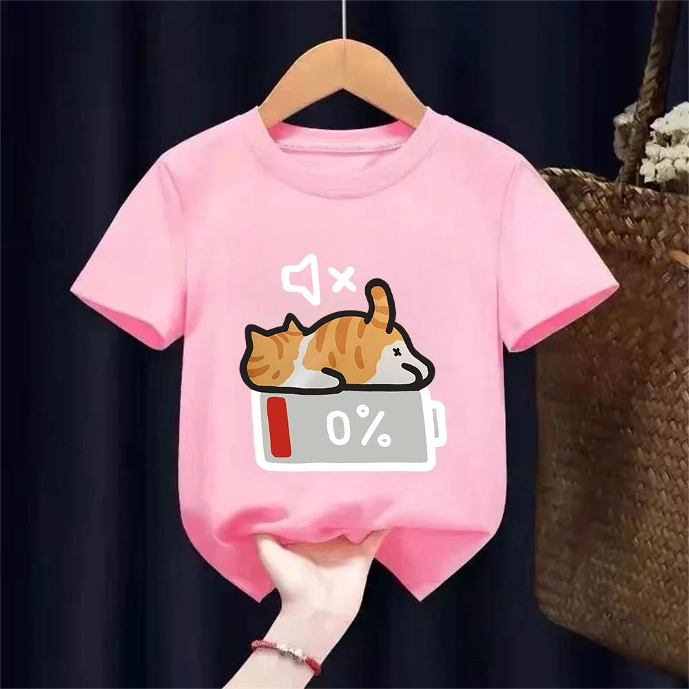 T Shirt Cat Chinoiserie Style Funny Summer Retro Trend Cartoon Kitten Tops Tee T-shirt Kids Design Lovers Casual Short Sleeved