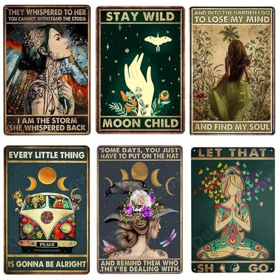 Be Kind To Your Mind Retro Tin Signs Inspirational Quotes Wall Art Sign Muse Vintage Home Room Garden Decor Hippie Girl Poster