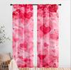2pcs Blush Heart Pattern Curtains   Perfect for Valentine's Day Window Decor   Romantic Home Bedroom Living Room Decor