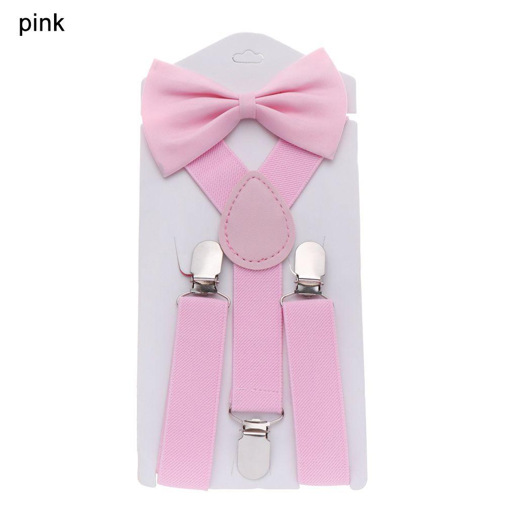 Wedding Dress Clip-on Adjustable Kids Suspenders Cow Tie Belts Elastic Braces Printed Bow Tie