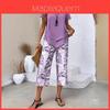 Geometric Pattern T Shirt Set With Stretch Polyester For Casual Summer Womens Fashion