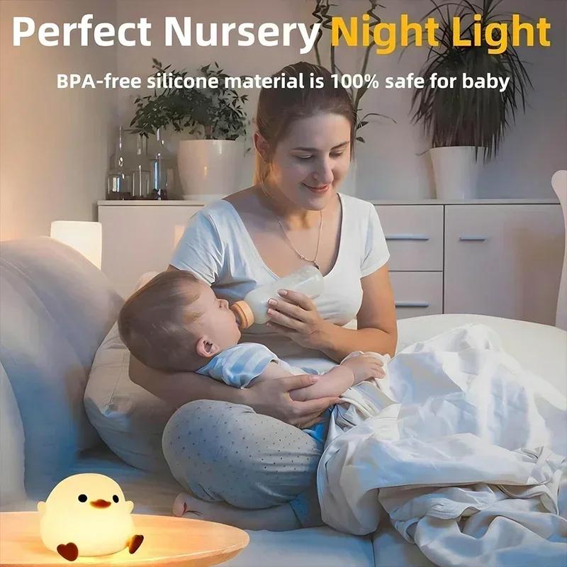 Duck Night Light for Children, Dimmable Touch Control, Portable and Rechargeable, Birthday Christmas Gifts