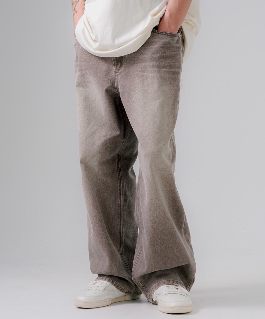 EZKATON Burnett Pigment Wide Pants Brown Mmlp6783