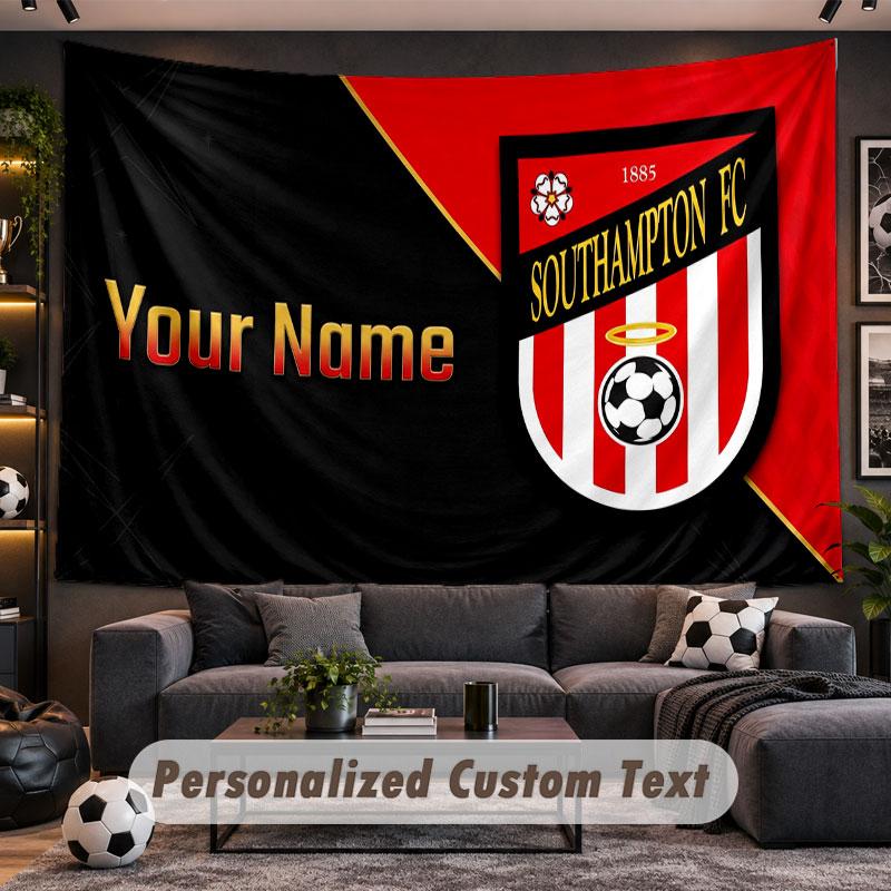 Wall Hanging Tapestry Custom NameSouthampton FC Pattern Personalized Printed Fabric Wall Decor