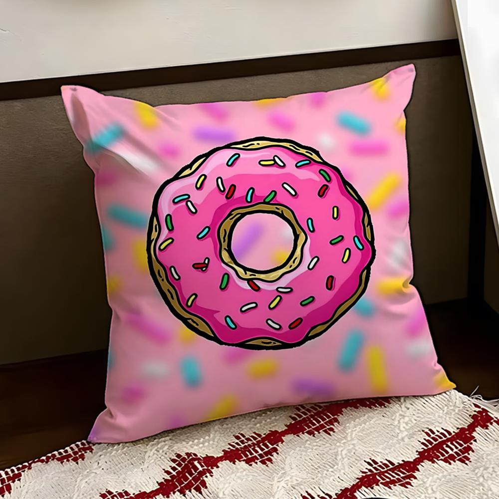 Sprinkled donut Cushion Cover Reversible Soft Durable Pillow Cover Home Car MultiScene Use for Daily Comfort