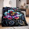 1pc Fantasy Flower Blanket Lightweight Flannel Blanket Throw Blanket For Sofa, Bed, Travel, Camping, Livingroom, Couch, Chair, And Bed Yy2509026185