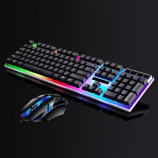 2 Stück/Set G21B Office-Maus mit Hintergrundbeleuchtung für mechanische Gaming-Tastatur, kabelgebunden, USB, für das Büro