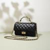 Leather and Cowhide Handbag, One Shoulder Crossbody Women's Bag, Diamond Grid Chain Bag, Versatile, Light Luxury Commuting Women's Bag