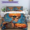 3pcs Halloween Skeleton Duvet Cover Set, Cover For Bedroom Guest Room (1 Duvet Cover + 2 Pillowcase, Without Quilt),  Yy250922144