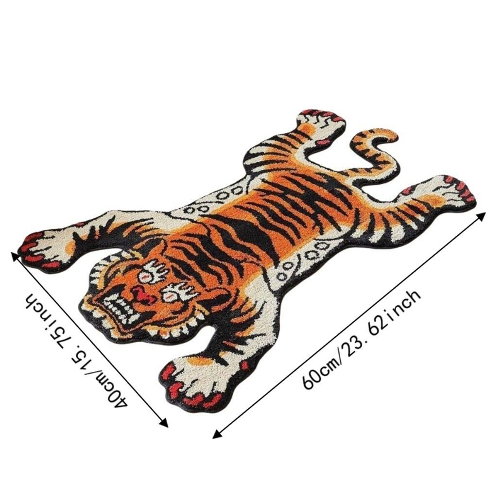 Non-Slip Tiger Area Rug Imitation Cashmere Cartoon Carpet Soft Home Decor Carpet  Living Rooms