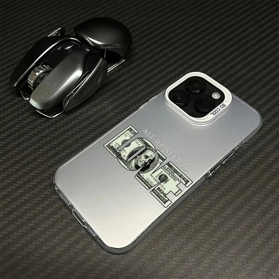 Creative Money Love Design Phone Case Suitable for iPhone 17 Air 16 Pro 15, 14, 13, 12, 11 Pro Max Plus Anti Drop and Anti Shock