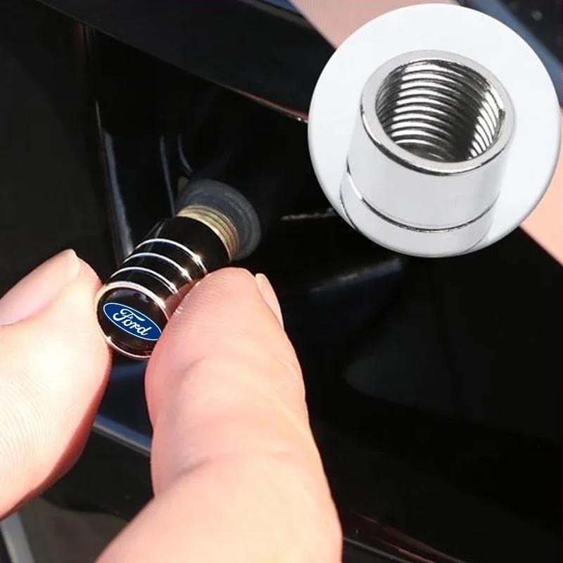 Car Sticker Car Sticker Ford 4Pcs/Set Car Wheel Tire Valve Caps Metal Stem Cover For Ford Escape Kuga Mondeo Ecosport Fiesta Foc