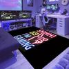 Neon Gaming Controller Print Area Rug, Aesthetic Video Game Floor Mat for Gamers Room Bedroom, Washable Man Cave Decor Carpet