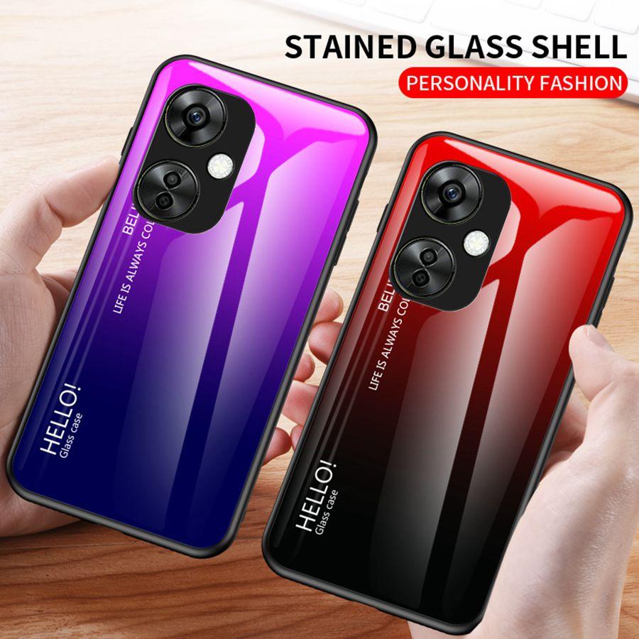 Mote Gradient Herdet Glassdeksel For Oneplus Nord CE 5 3 4 Lite Apple iPhone 16 15 7 8 Plus 14 13 Pro Max Google Pixel Fargerikt Bakside Telefondeksel