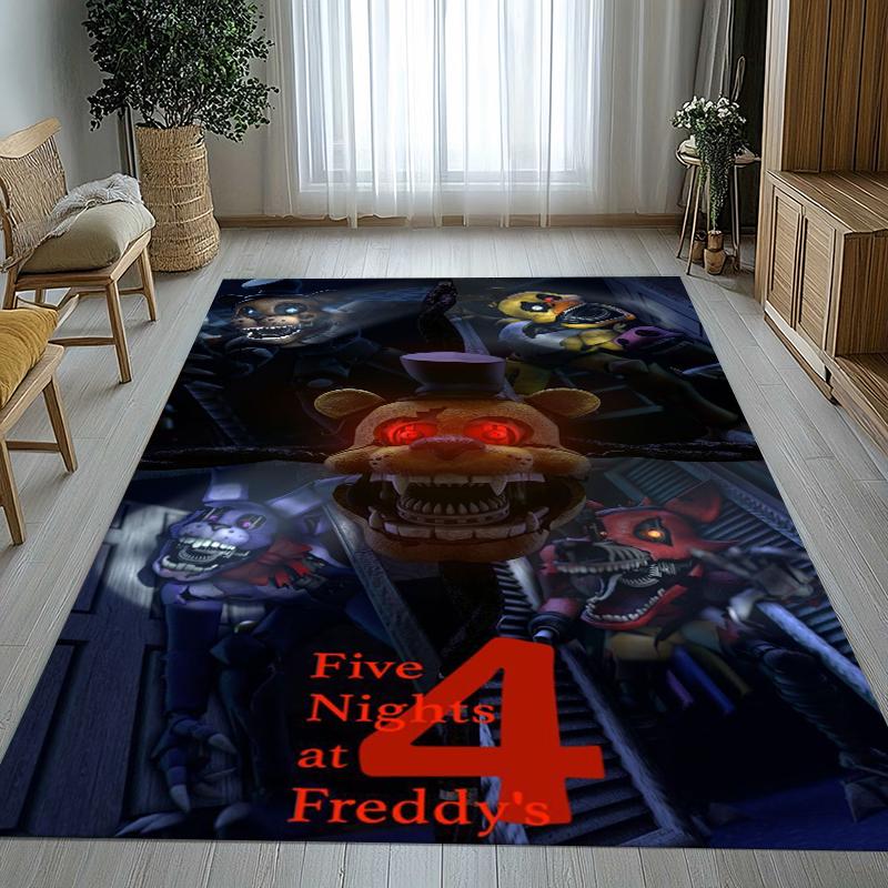 Horror Freddy F-FNAF Spellen Woonkamer Antislip Vloerkleed Zacht Tapijt voor Slaapkamer Kinder Speelkamer Bank, Huisdecoratie Deurmat Cadeau