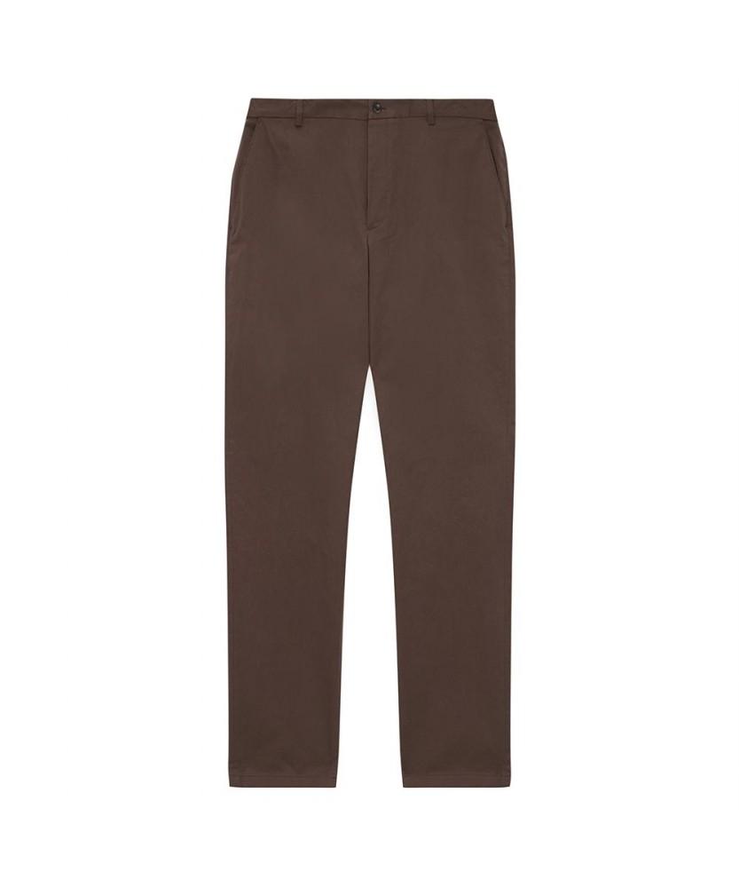 NOTIG Flat-Tuck Cotton Chino Pants Brown