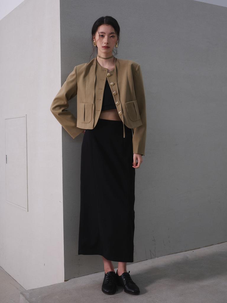General Idea Minimal H-Line Long Skirt [Black] / Wbe1L13505