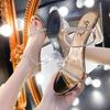 2023 New Crystal Sandals Summer Thick Heel Transparent Sandals Outdoor Slippers Fashion Slides Non-slip Women's Slippers