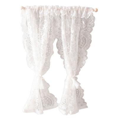 1/12 Dollhouse Miniature Lace Curtain Doll Home Bedroom Furniture Decor Toy Dolls House Accessories Micro Scene Photo Props