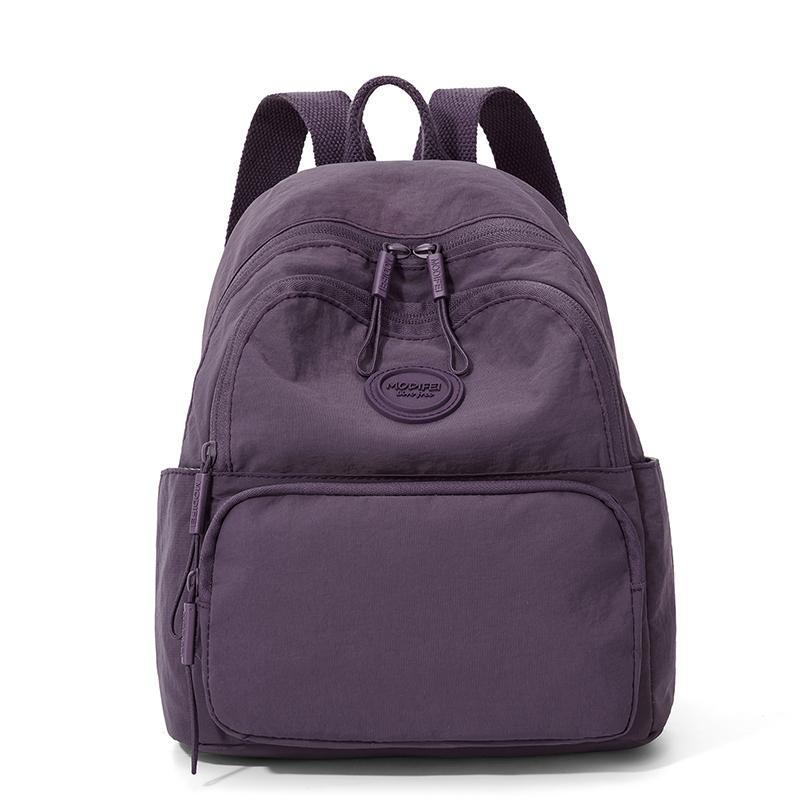 Solid Color Backpack Student Schoolbag Travel Bag Women's Lightweight Backpack