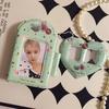Creative Love Heart Photocard Holder 1 inch 2 Slots Card Holder with Keychain Cute Bag Pendant for Girls
