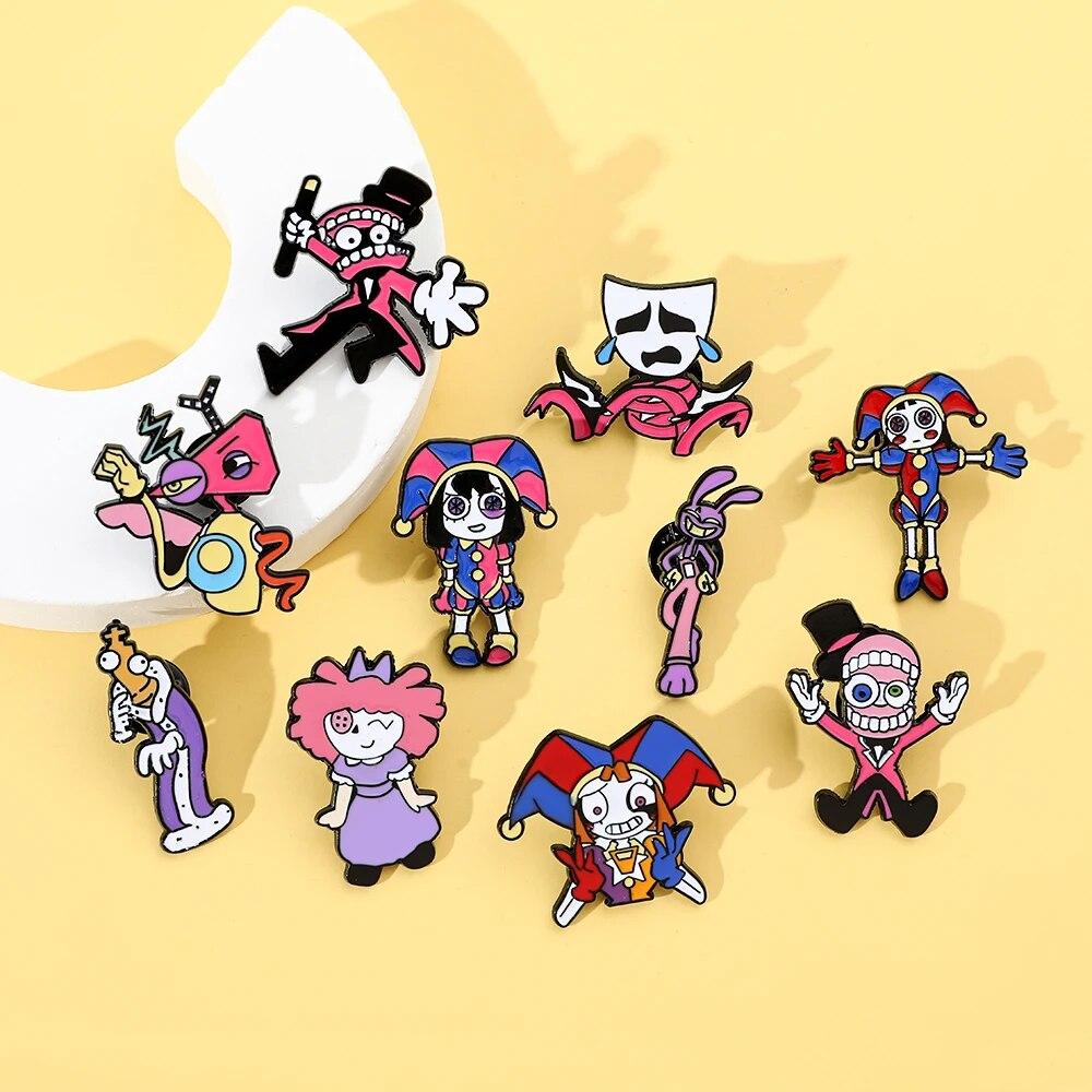 L'étonnante broche de cirque numérique personnage de dessin animé périphérique Pomni Jax épinglettes en émail théâtre de cirque insignes en métal pour sac à dos accessoires cadeau