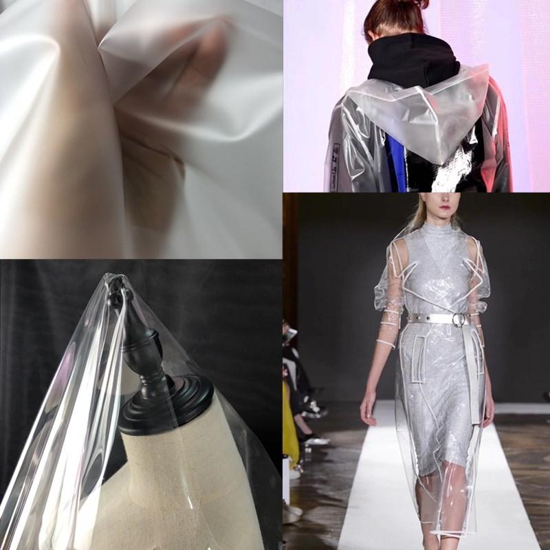 137*50cm PVC Ultra-transparent TPU Fabric Clothing Windbreaker Waterproof Thin Crystal Wrapped Plastic Cloth Fabric