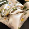 New 100% Natural Real Silk Satin Women Scarf Flower Foulard Femme Square Head Scarfs Bandana Shawl Gift For Lady Hijab Scarves