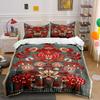 Red Floral and Leaves. Bedding Sets Duvet Cover Sets Duvet Covers Pillowcases(1 * Duvet Cover 2 * Pillowcases Without Duvet Insert)