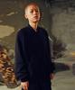 ZHOUERO Black Bomber Collar Raglan Sweatshirt