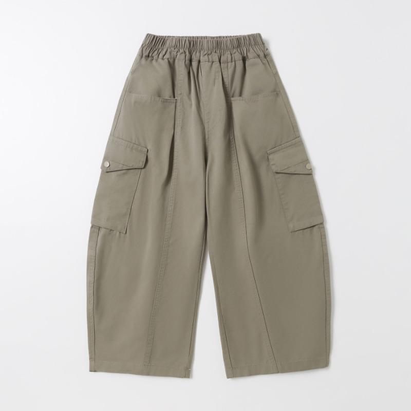 Solid Color Loose Straight Casual Cargo Long Pants For Big Boys