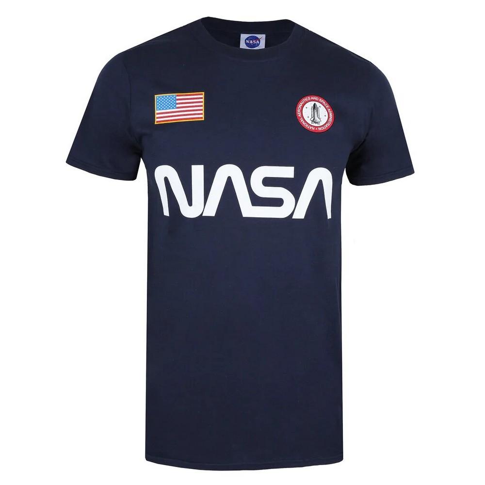 NASA Tricou din bumbac cu insignă pentru bărbați