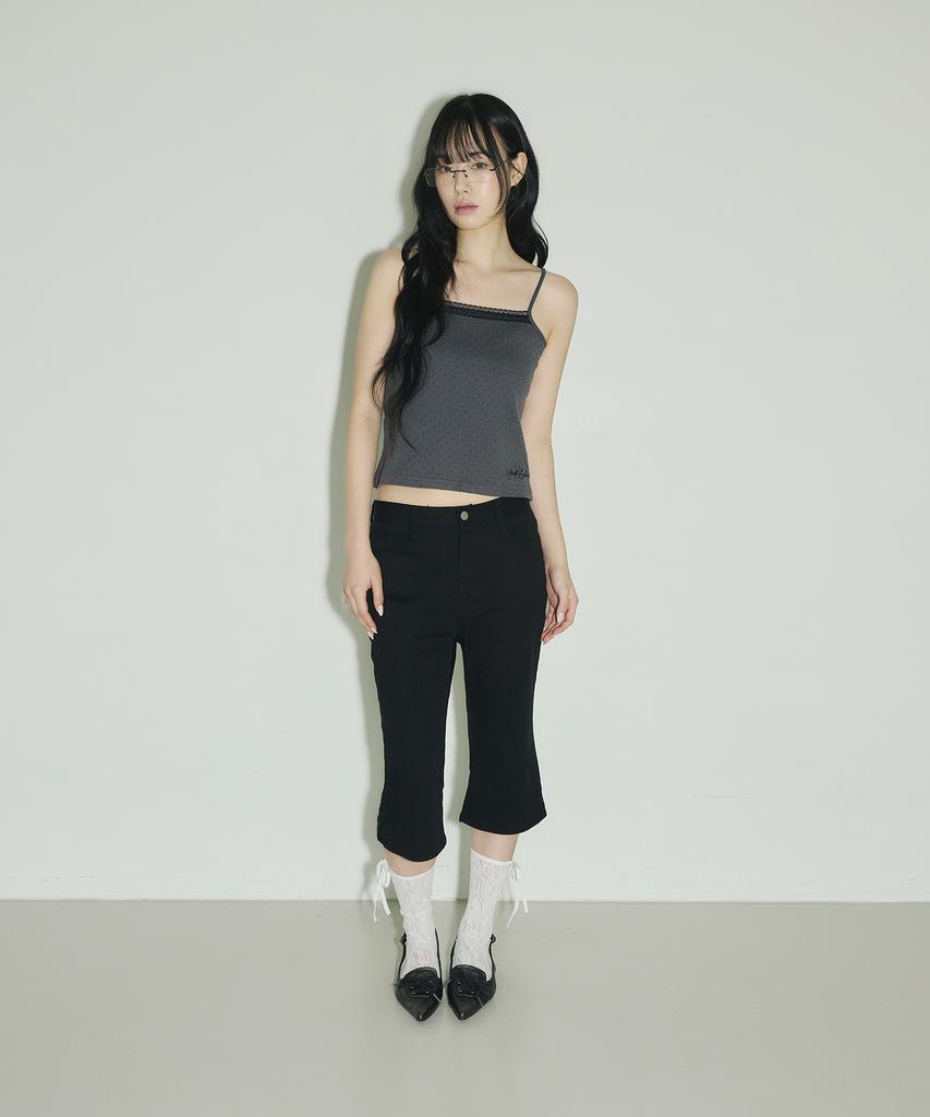 Seulliggeullou Dot Lace Sleeveless [Charcoal]
