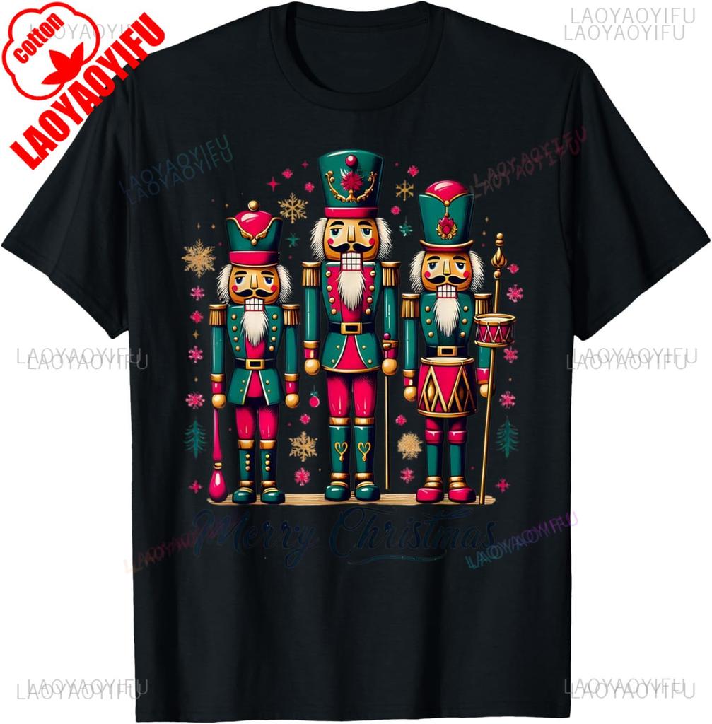 Retro Christmas Unisex Unisex Graphic T Shirts Vintage Classical Russian Ballet The Nutcracker Merry Christmas Cotton Loose TShirt