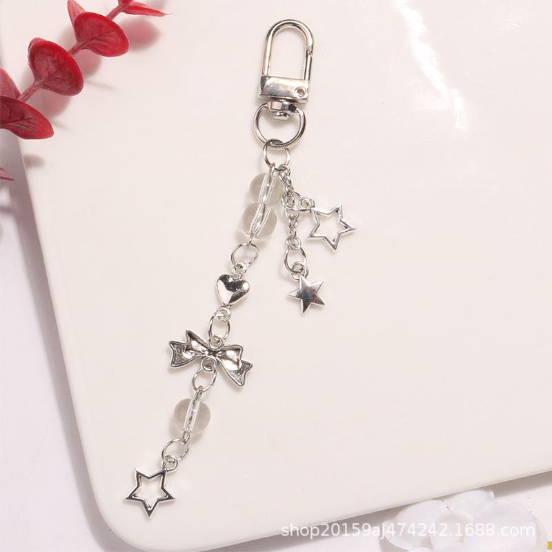 Delicate Bow Star Heart Keychain For Phone Creative Lanyard Key Chain Bag Phone Chain Girls Gift