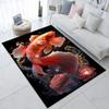 Luxurious Koi Fish Carpet with Golden Accents,  Crystal Velvet Anti-Slip Area Rug, Elegant Home Decor for Living Room or