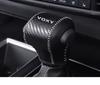 MEKOMEKO Schaltknaufabdeckung für Toyota New Voxy Serie 90 2022 Echtes Leder 1 Kohlefaser Abdeckung/Griff (Ab Januar) - Schutz, Stück, + Schwarz,