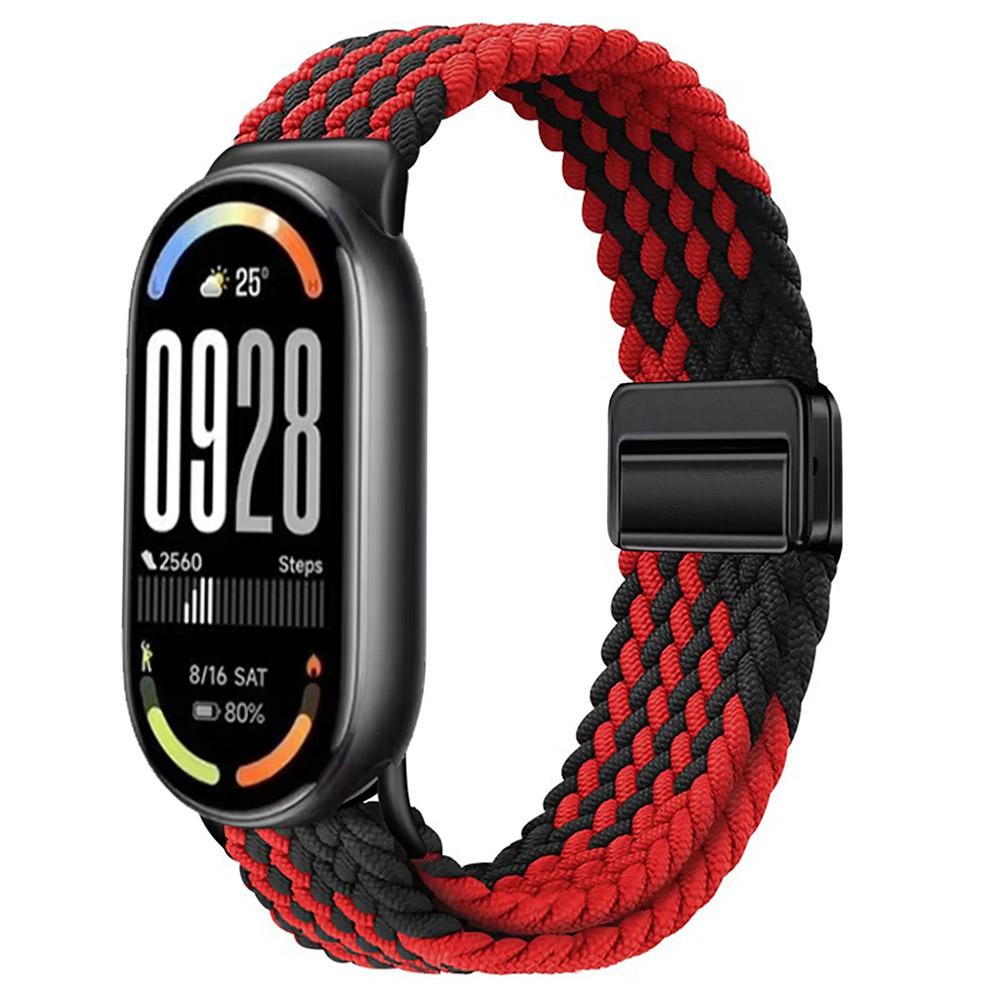 Nailono kilpinė apyrankė Xiaomi Mi Band 10 dirželiui Pintas apyrankės kvėpuojantis riešo dirželis XiaoMi Band 8 9 10 NFC Magnetinis užsegimas Diržas