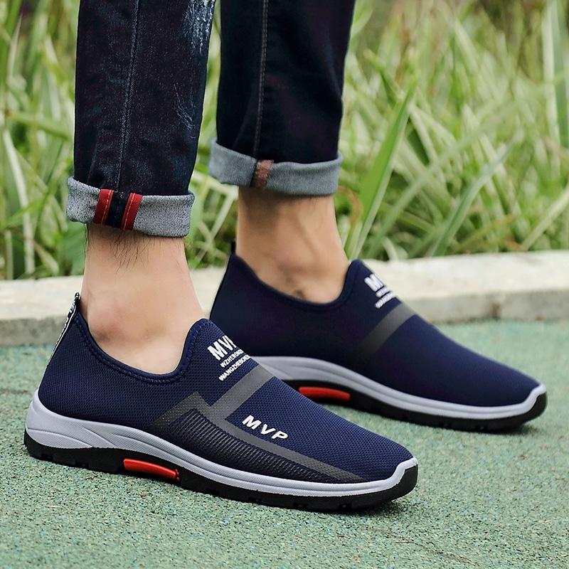 2021 Summers Shoes Men Casual Air Mesh Shoes LightWeight Breathable Slip-On Flats Casual Walking Shoes Breathable Shoes
