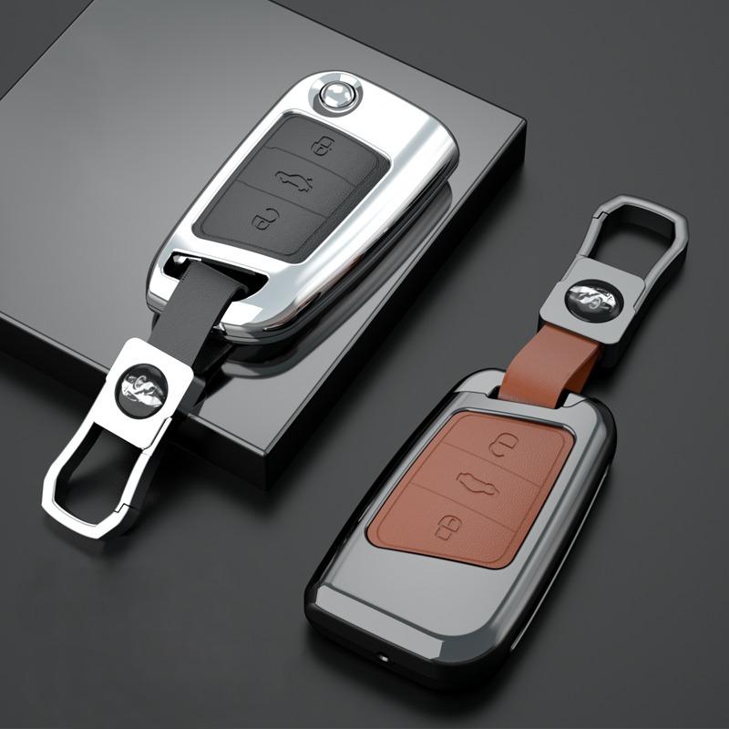 Zinc Alloy Car Key Case for VW Volkswagen Magotan Passat B8 Skoda Superb Kodiaq A7 Smart Keyless Remote Control Fob Protector Case