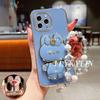 For Huawei Nova 14 13 11 10 Pura 80 70 60 50 Pro Mate 70 60 50 Rabbit Mirror Bracket Soft Shell With Pearl Knot Bracelet