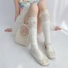 Long Over Knee Socks Ballet Bow Lace Openwork Pattern JK Style For Girls School Uniform Party Accessories Breathable Soft Wear