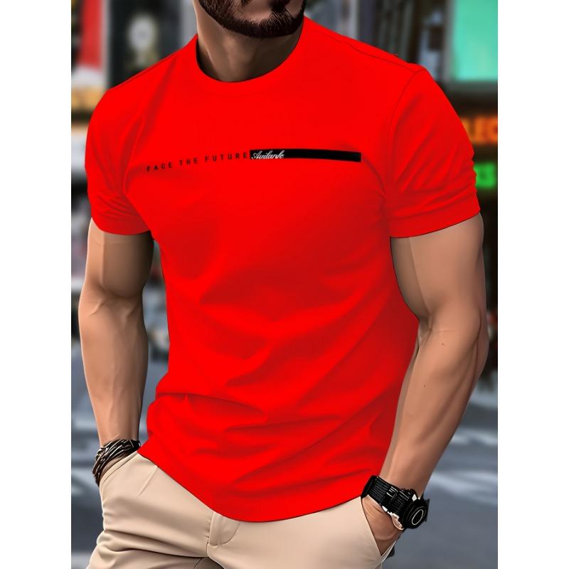 Stylové pánské ležérní tričko - 100% polyester, kulatý výstřih, krátký rukáv