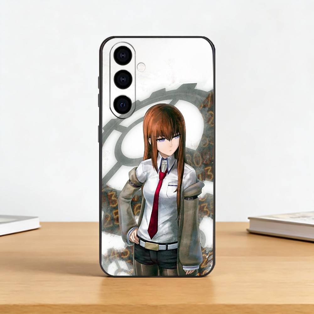 Steins Gate Anime Phone Case For Samsung Galaxy A73,A72,A71,A70,A53,A52,A51,Soft Silicone Black Cover